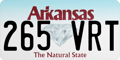 AR license plate 265VRT