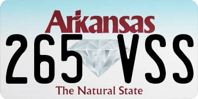 AR license plate 265VSS