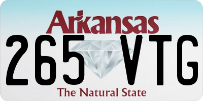 AR license plate 265VTG