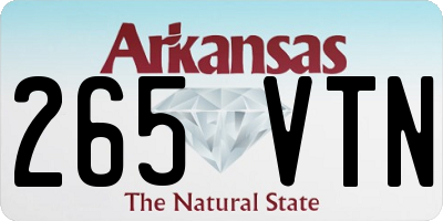 AR license plate 265VTN