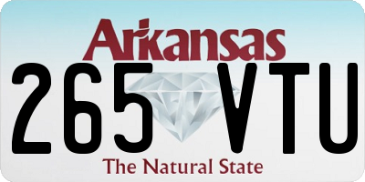 AR license plate 265VTU
