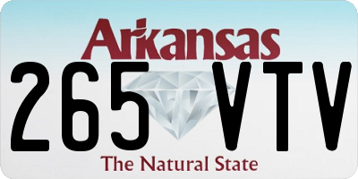 AR license plate 265VTV