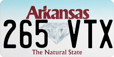 AR license plate 265VTX