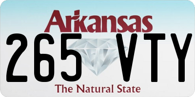 AR license plate 265VTY