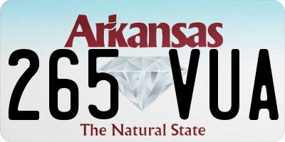 AR license plate 265VUA
