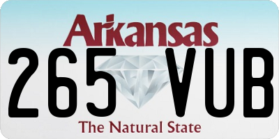 AR license plate 265VUB