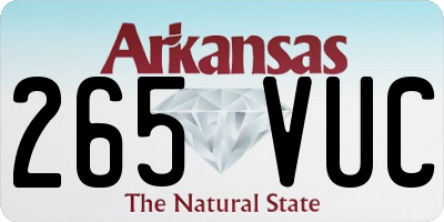 AR license plate 265VUC