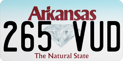 AR license plate 265VUD