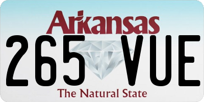 AR license plate 265VUE