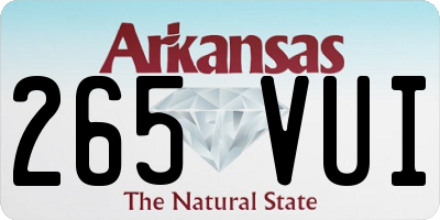 AR license plate 265VUI