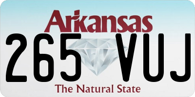 AR license plate 265VUJ