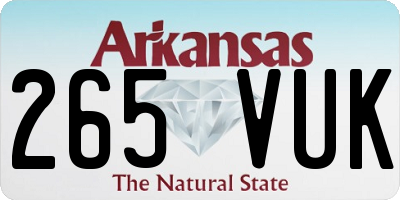 AR license plate 265VUK
