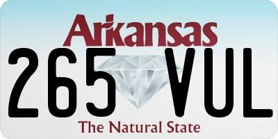AR license plate 265VUL