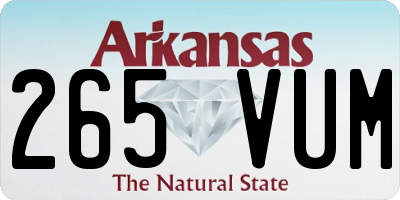AR license plate 265VUM