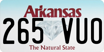 AR license plate 265VUO