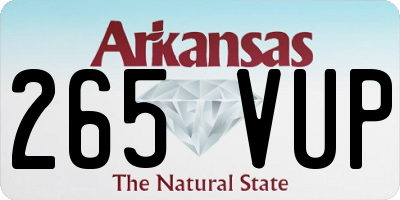 AR license plate 265VUP