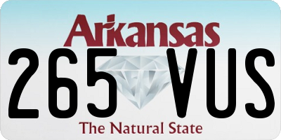 AR license plate 265VUS