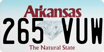 AR license plate 265VUW