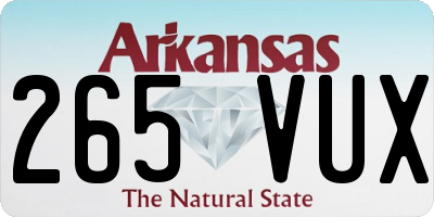 AR license plate 265VUX