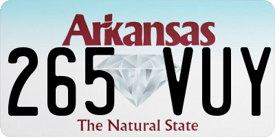 AR license plate 265VUY
