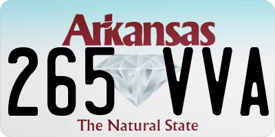 AR license plate 265VVA