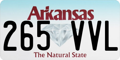 AR license plate 265VVL