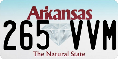 AR license plate 265VVM