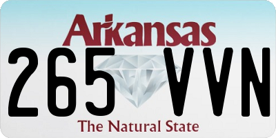 AR license plate 265VVN