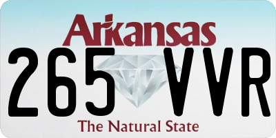 AR license plate 265VVR