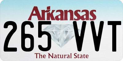 AR license plate 265VVT