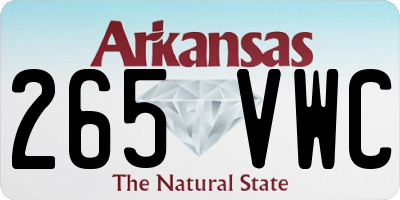 AR license plate 265VWC
