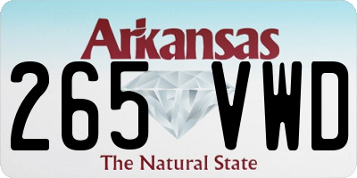 AR license plate 265VWD