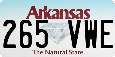 AR license plate 265VWE