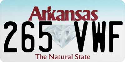AR license plate 265VWF
