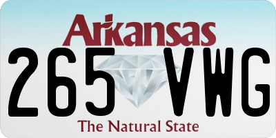 AR license plate 265VWG