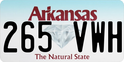AR license plate 265VWH