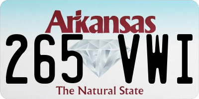 AR license plate 265VWI