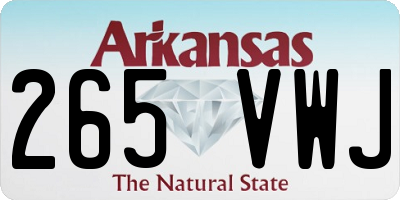AR license plate 265VWJ