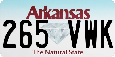 AR license plate 265VWK
