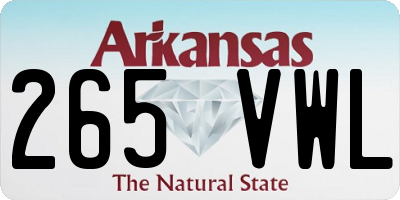 AR license plate 265VWL