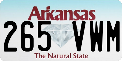 AR license plate 265VWM