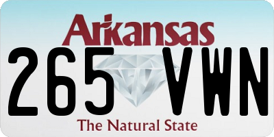 AR license plate 265VWN