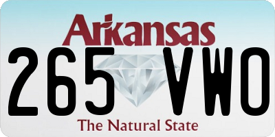 AR license plate 265VWO