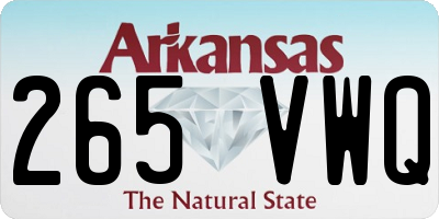 AR license plate 265VWQ
