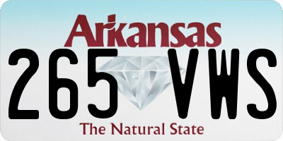 AR license plate 265VWS