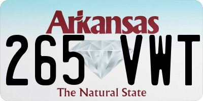 AR license plate 265VWT
