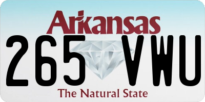 AR license plate 265VWU