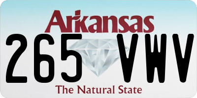 AR license plate 265VWV