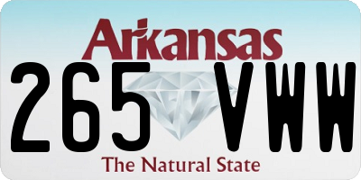 AR license plate 265VWW