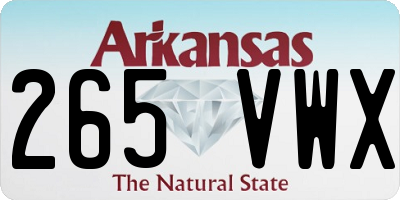 AR license plate 265VWX